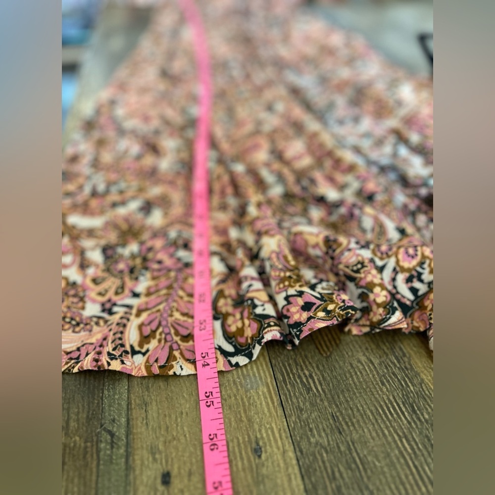 VICI Boho Paisley Wrap Maxi Dress Earth Tone Floral Print Flowy Festival cottage - Picture 16 of 16